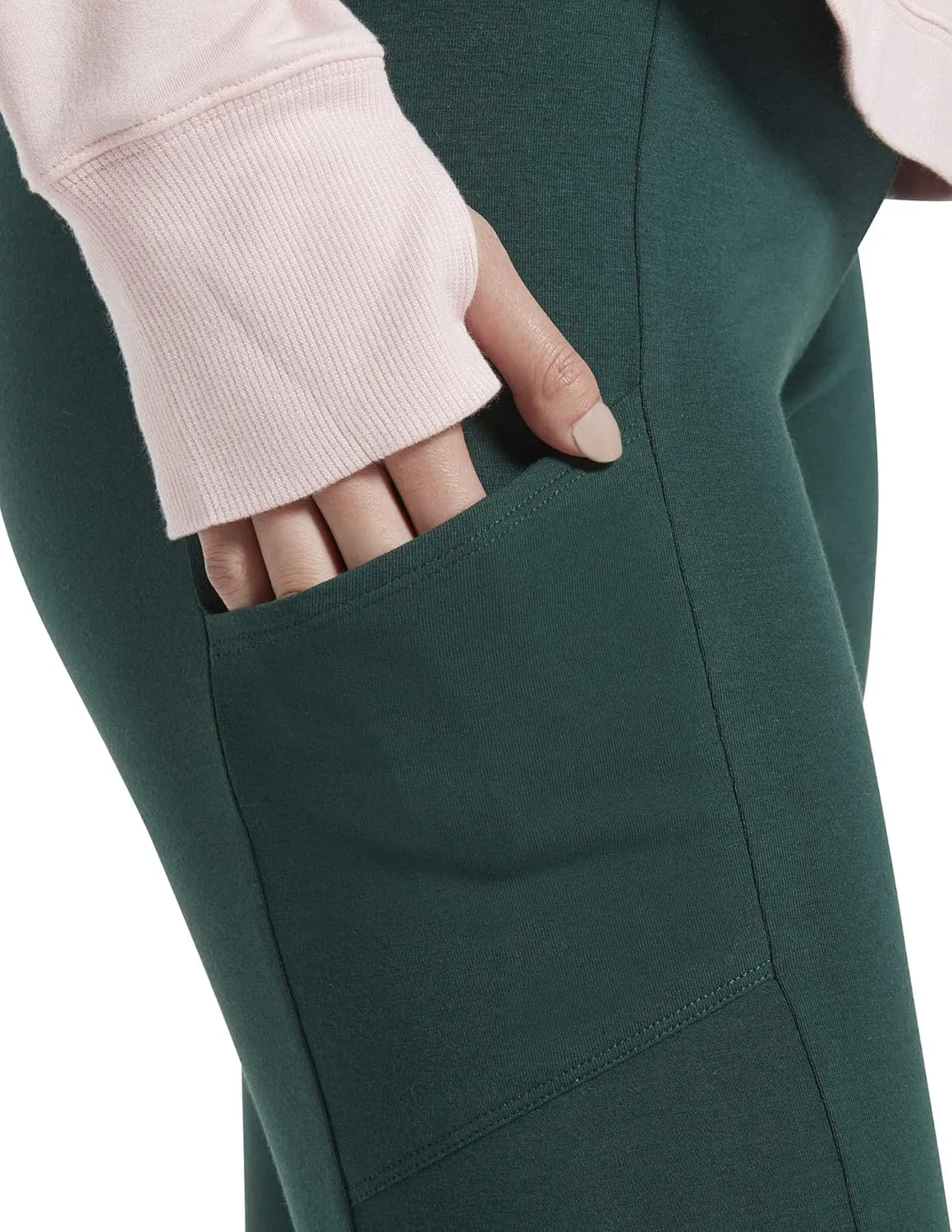 No Nonsense Women's Soft Cotton Leggings with Side Pockets Workout Stretch Pull On Pants
