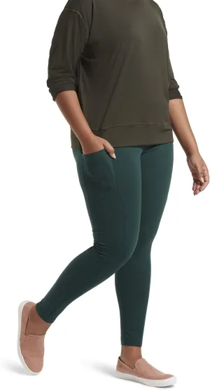 No Nonsense Women's Soft Cotton Leggings with Side Pockets Workout Stretch Pull On Pants