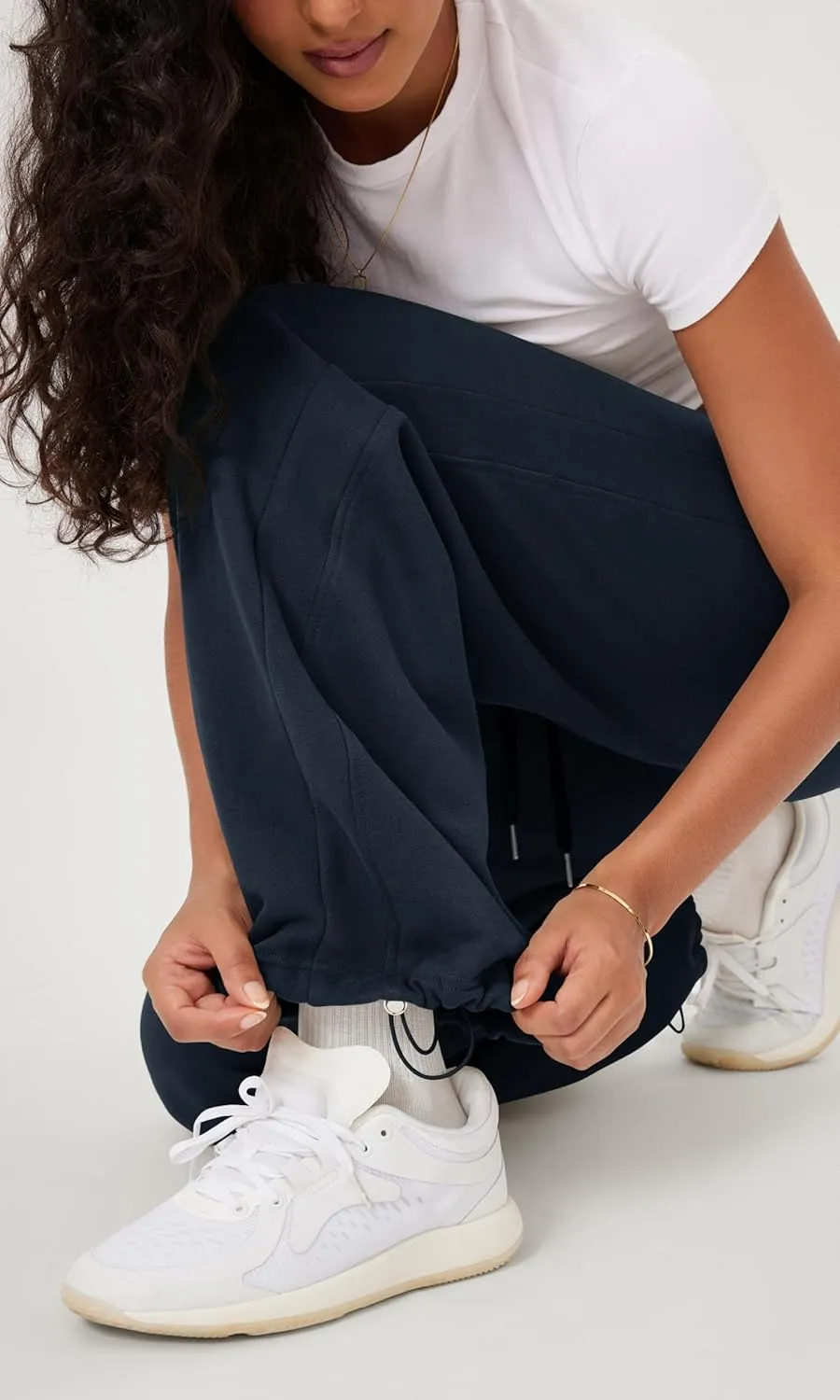 ODODOS Women's Fleece Lined Wide Leg Jogger Pants with Pockets Mid-Rise Relaxed Pull-On Sweatpants