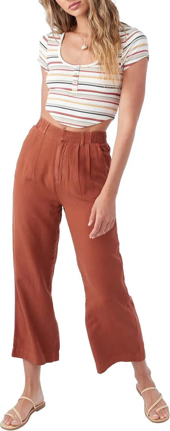 O'NEILL Women's Woven Wide Leg Pant - Comfortable and Casual Wide Leg Pants with Elastic Waist