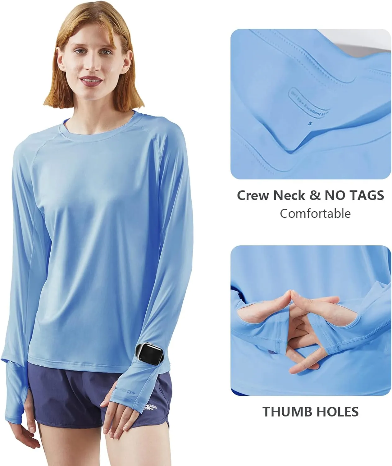 Pioneer Camp Womens Moisture Wicking Shirts Long Sleeve for Running Hiking Fishing Workout Shirt