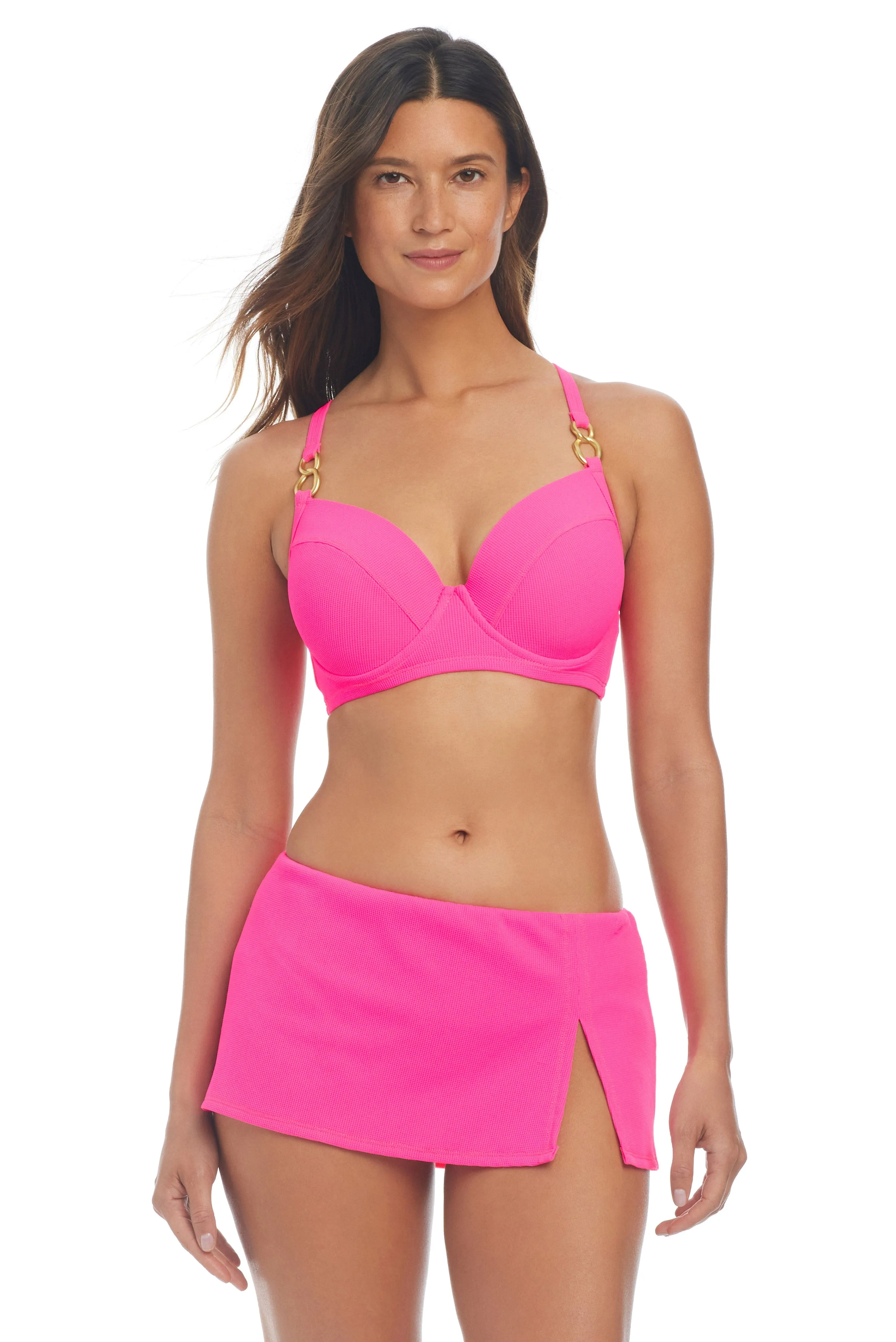 Pique Ole Over the Shoulder Underwire D-DD Cup Bikini Top