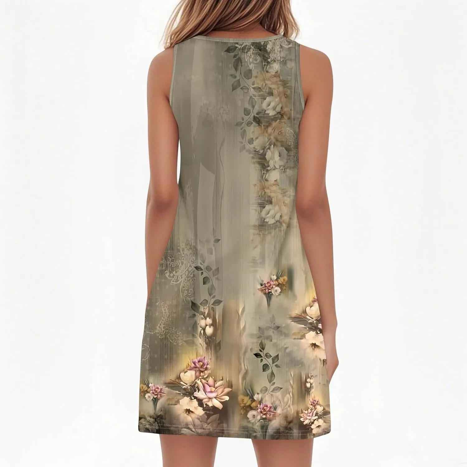 Plus Size Sleeveless Trendy Sundress Ladies Summer Fitness V Neck Comfortable Dresses for Women Loose Fitting