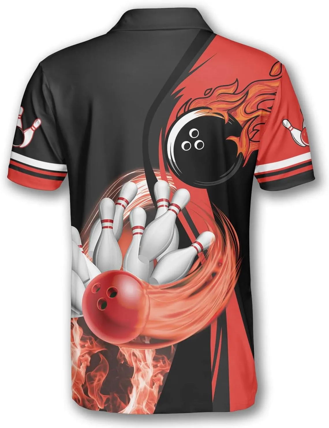 PRIMESTY Bowling Shirts Gift for Bowling Lover, Bowling Shirt for Men Women Polo Team 3D Unisex Jersey Short Sleeve Funny