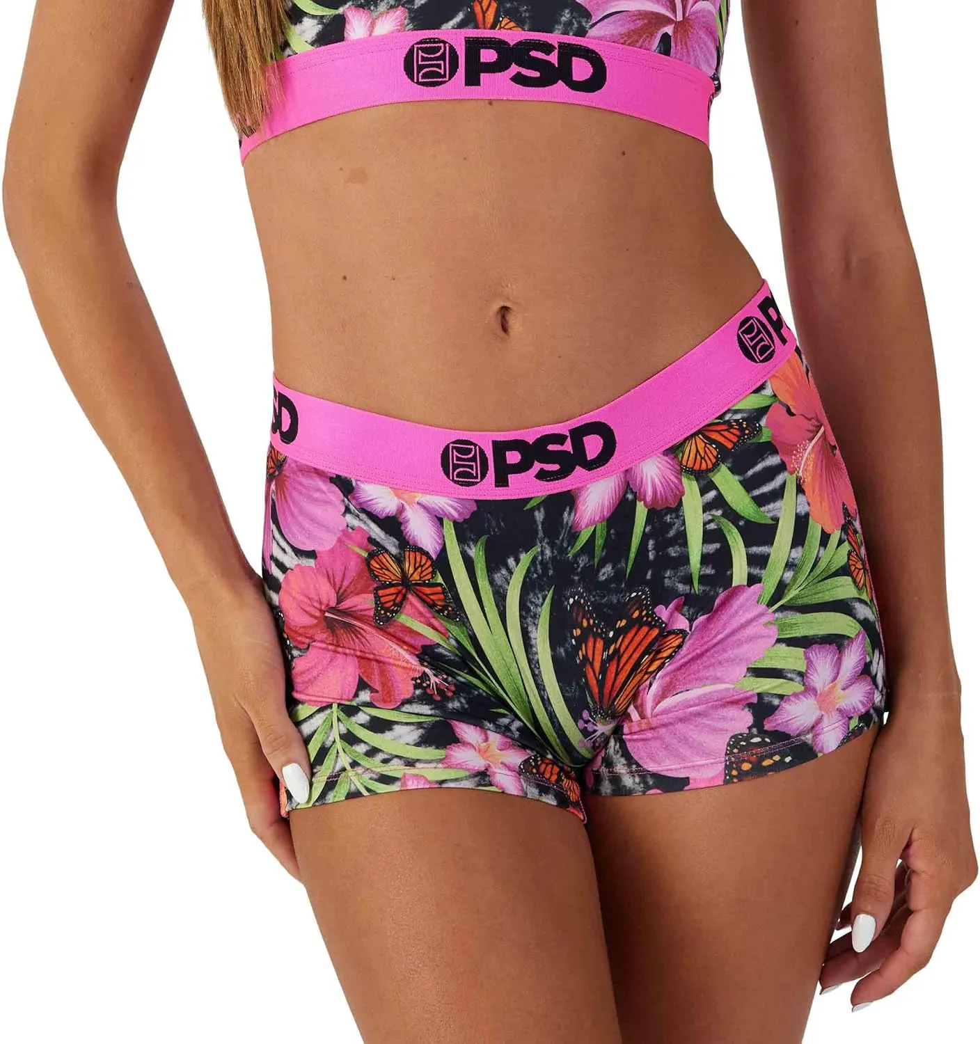 PSD Women's Animal Print Boy Shorts - Full Coverage Women's Underwear - Comfortable Stretch Panties for Women