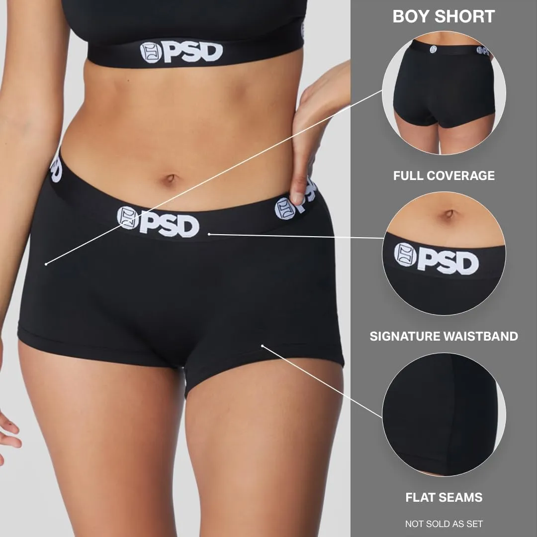 PSD Women's Animal Print Boy Shorts - Full Coverage Women's Underwear - Comfortable Stretch Panties for Women