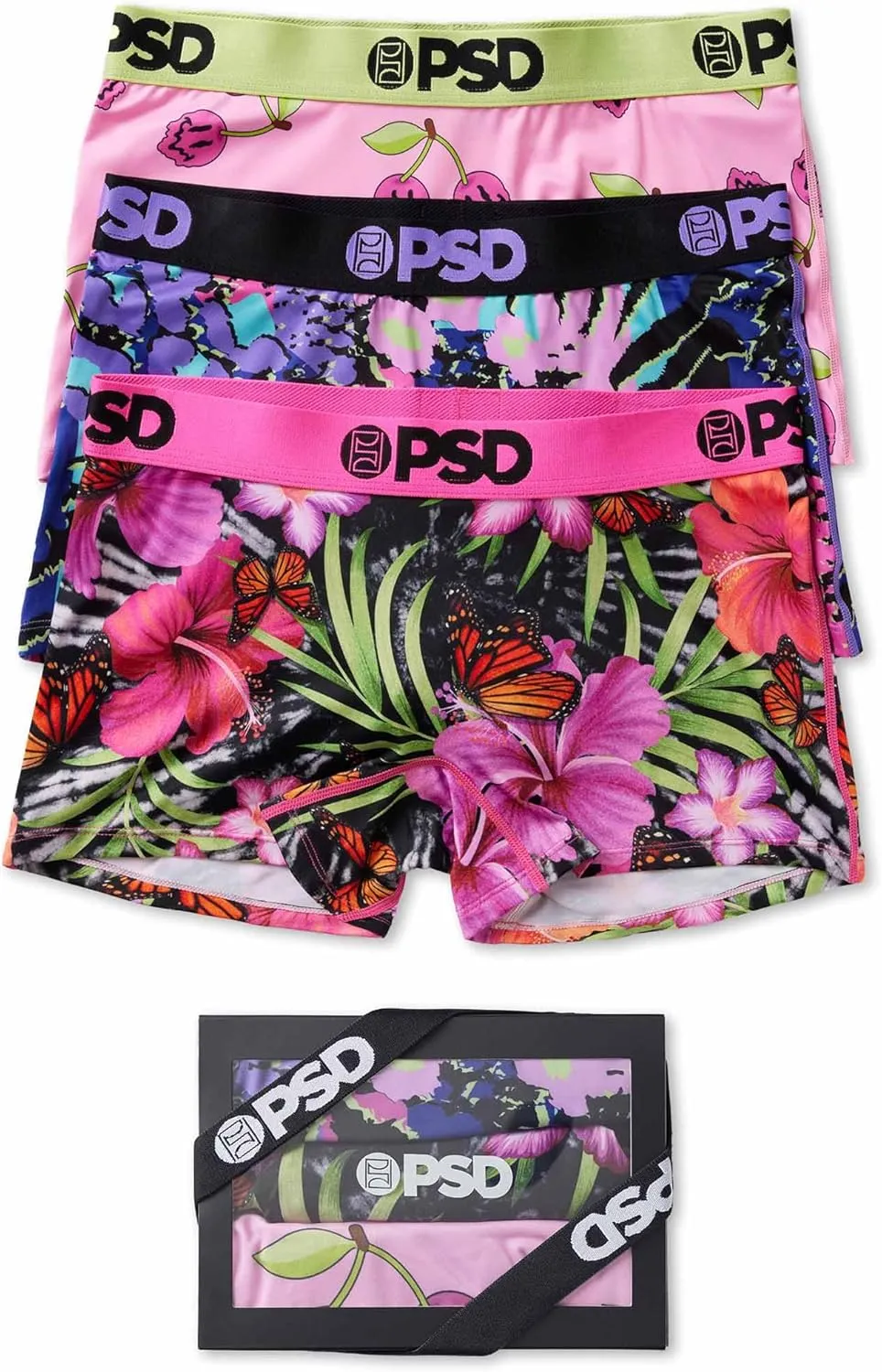PSD Women's Animal Print Boy Shorts - Full Coverage Women's Underwear - Comfortable Stretch Panties for Women