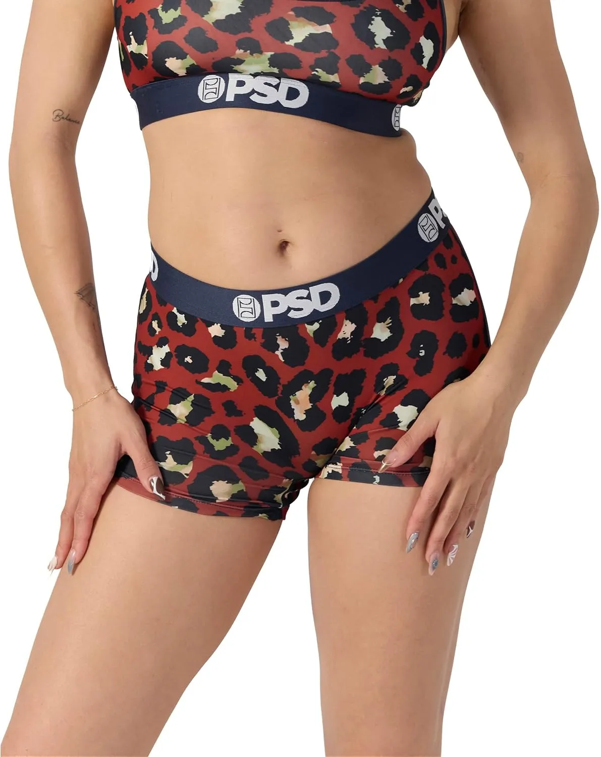 PSD Women's Animal Print Boy Shorts - Full Coverage Women's Underwear - Comfortable Stretch Panties for Women