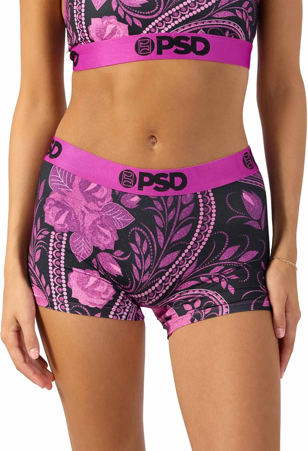 PSD Women's Basic Solid Boy Shorts - Full Coverage Women's Underwear - Comfortable Stretch Panties for Women