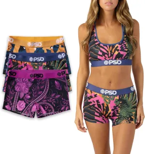 PSD Women's Basic Solid Boy Shorts - Full Coverage Women's Underwear - Comfortable Stretch Panties for Women