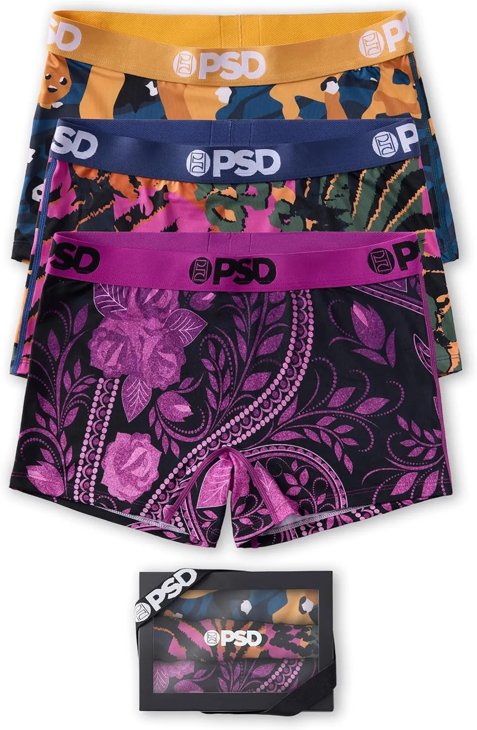 PSD Women's Basic Solid Boy Shorts - Full Coverage Women's Underwear - Comfortable Stretch Panties for Women