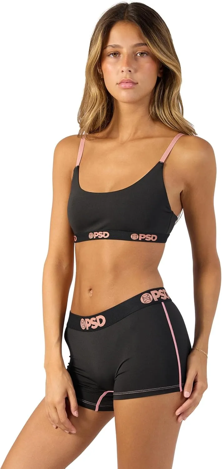 PSD Women's Basic Solid Boy Shorts - Full Coverage Women's Underwear - Comfortable Stretch Panties for Women