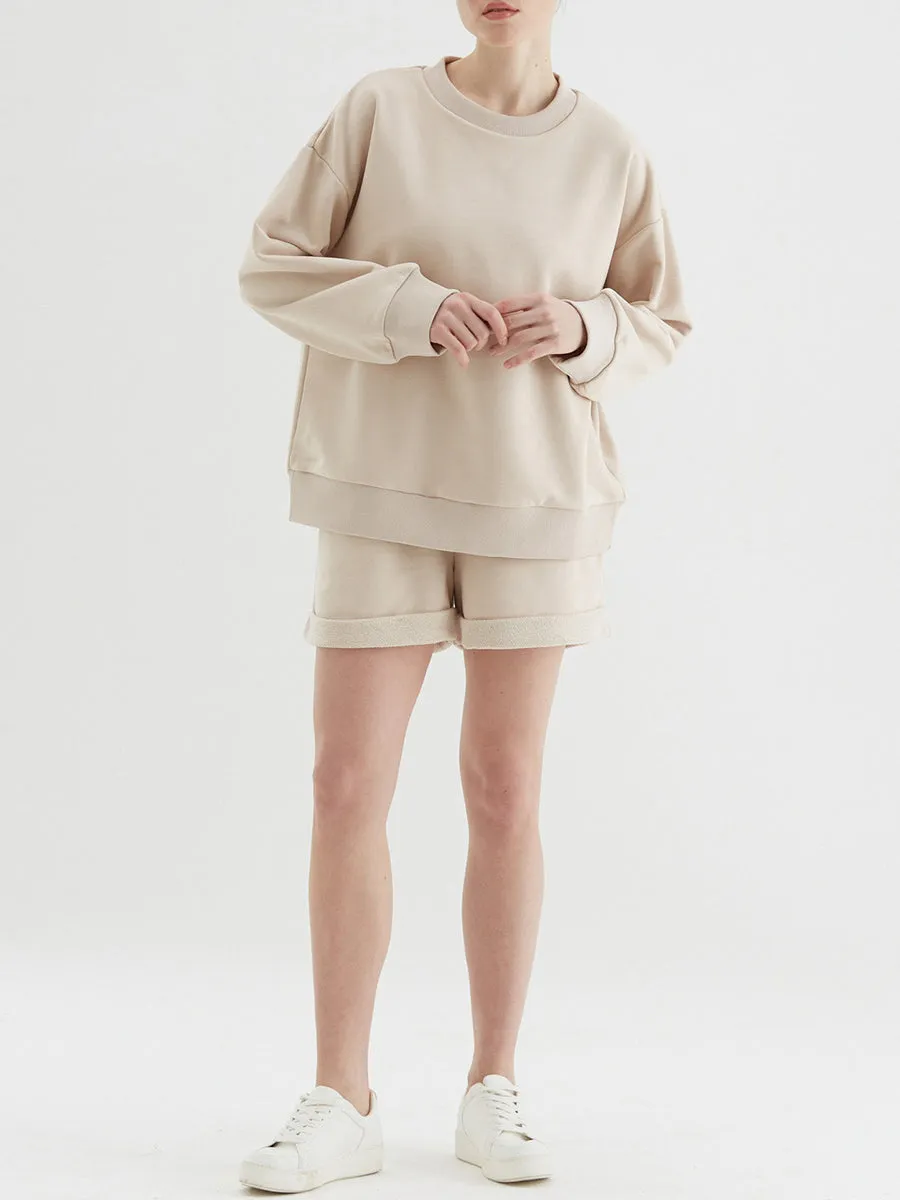Pure Color Casual Long Sleeve Suit