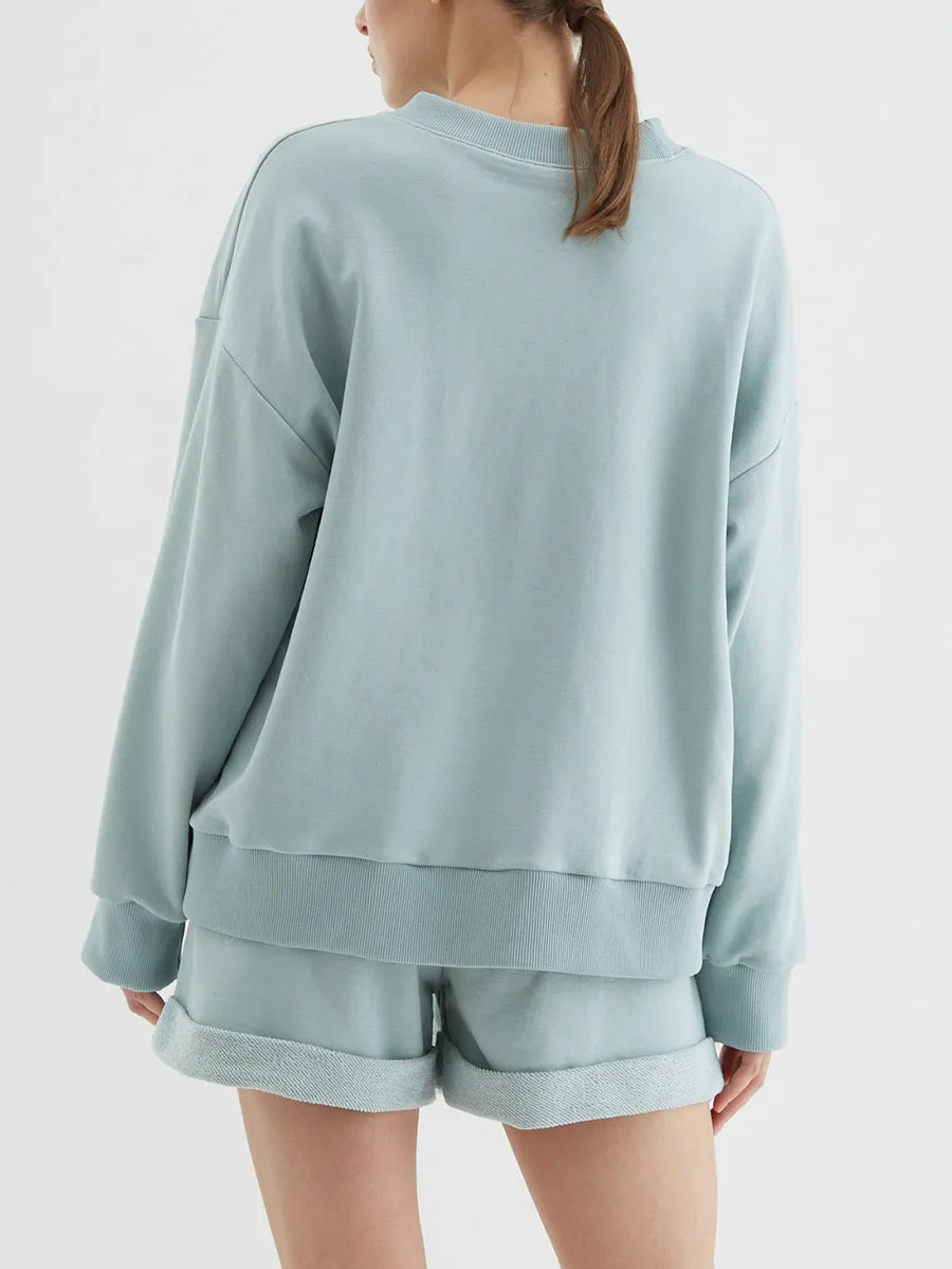 Pure Color Casual Long Sleeve Suit