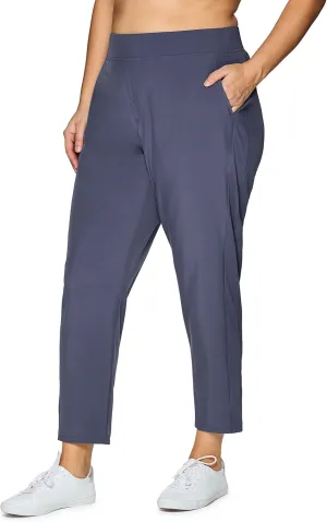 RBX Women's Plus Size Ankle Pant with Pockets Lightweight Quick Drying Woven Weekend Pants