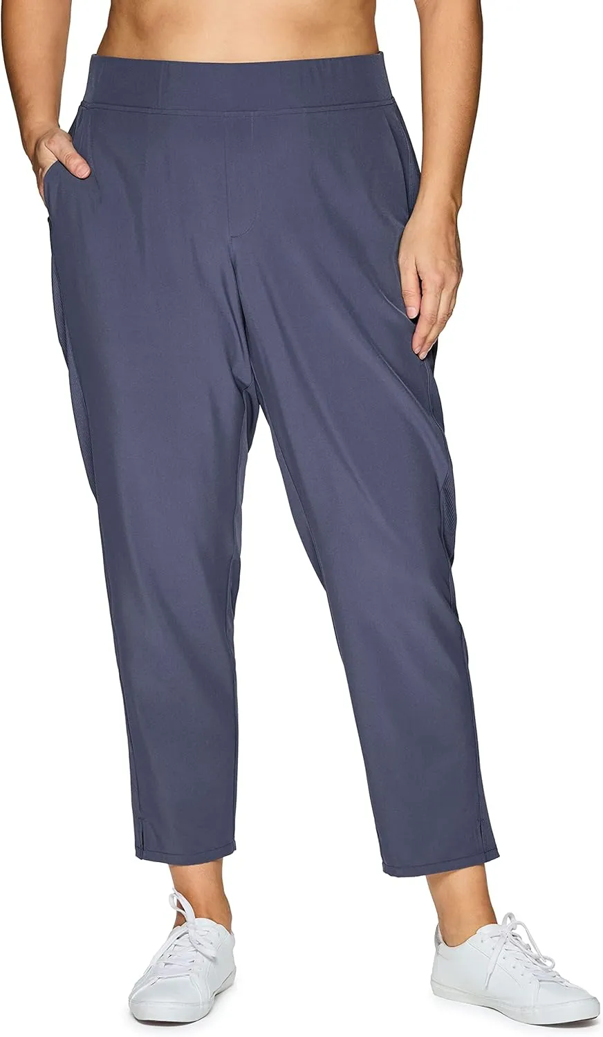 RBX Women's Plus Size Ankle Pant with Pockets Lightweight Quick Drying Woven Weekend Pants