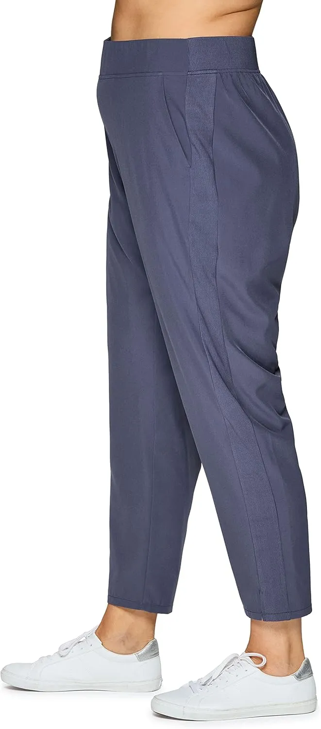 RBX Women's Plus Size Ankle Pant with Pockets Lightweight Quick Drying Woven Weekend Pants