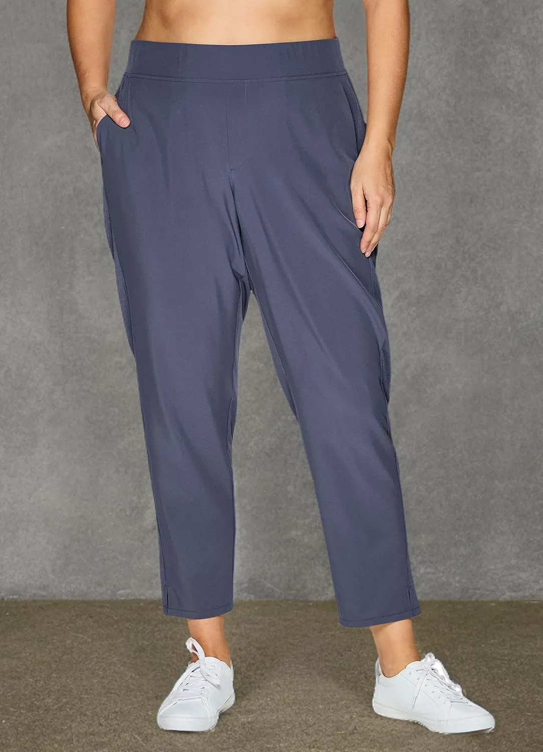 RBX Women's Plus Size Ankle Pant with Pockets Lightweight Quick Drying Woven Weekend Pants
