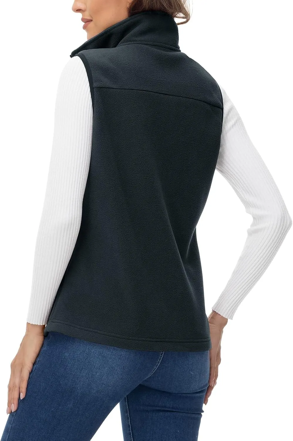 Rdruko Women's Fleece Vest Lightweight Warm Outerwear Sleeveless Jacket with 5 Pockets for Fall & Winter