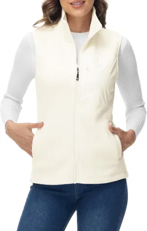 Rdruko Women's Fleece Vest Lightweight Warm Outerwear Sleeveless Jacket with 5 Pockets for Fall & Winter