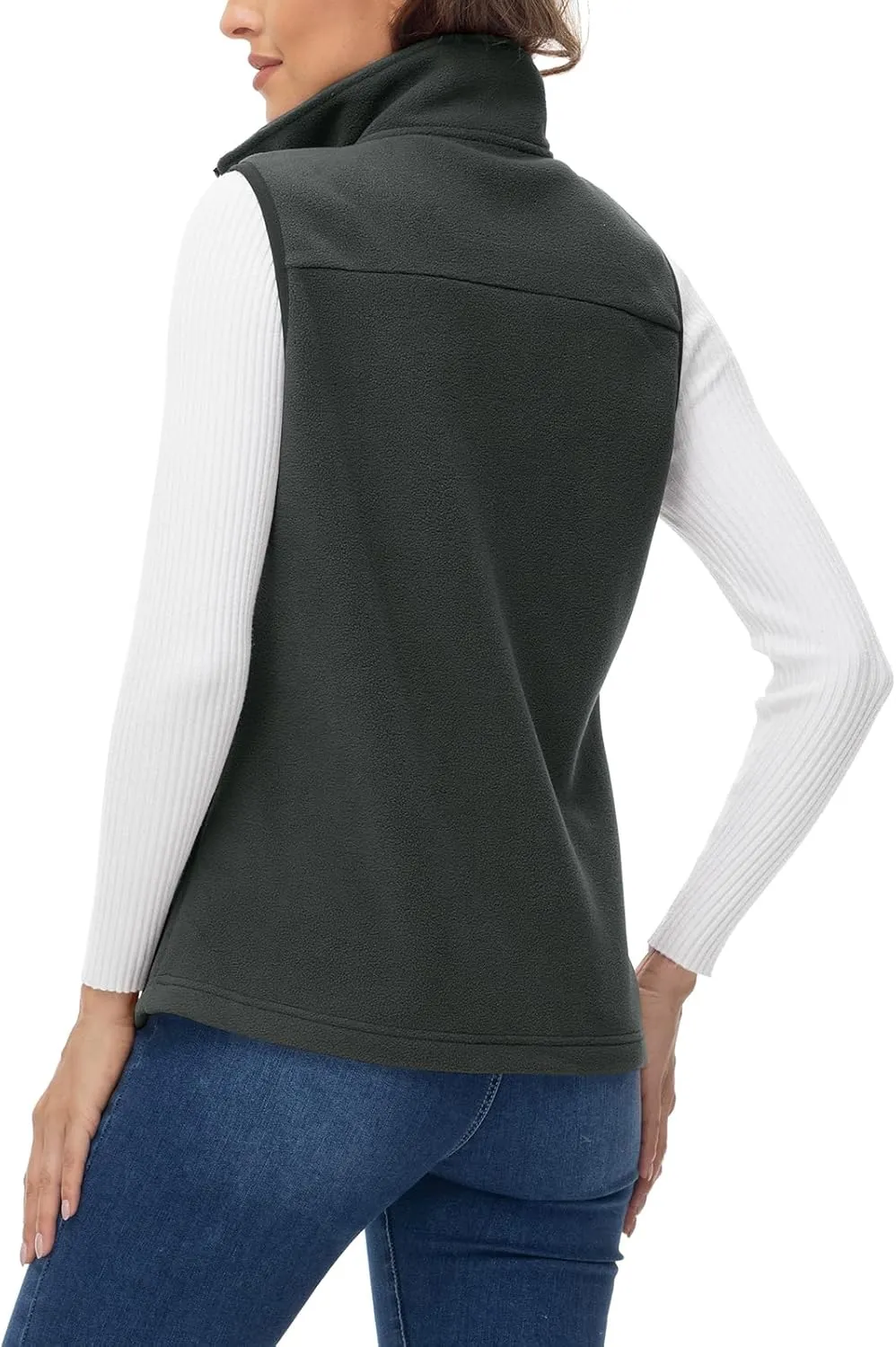 Rdruko Women's Fleece Vest Lightweight Warm Outerwear Sleeveless Jacket with 5 Pockets for Fall & Winter