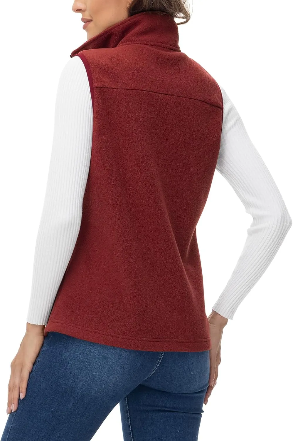 Rdruko Women's Fleece Vest Lightweight Warm Outerwear Sleeveless Jacket with 5 Pockets for Fall & Winter