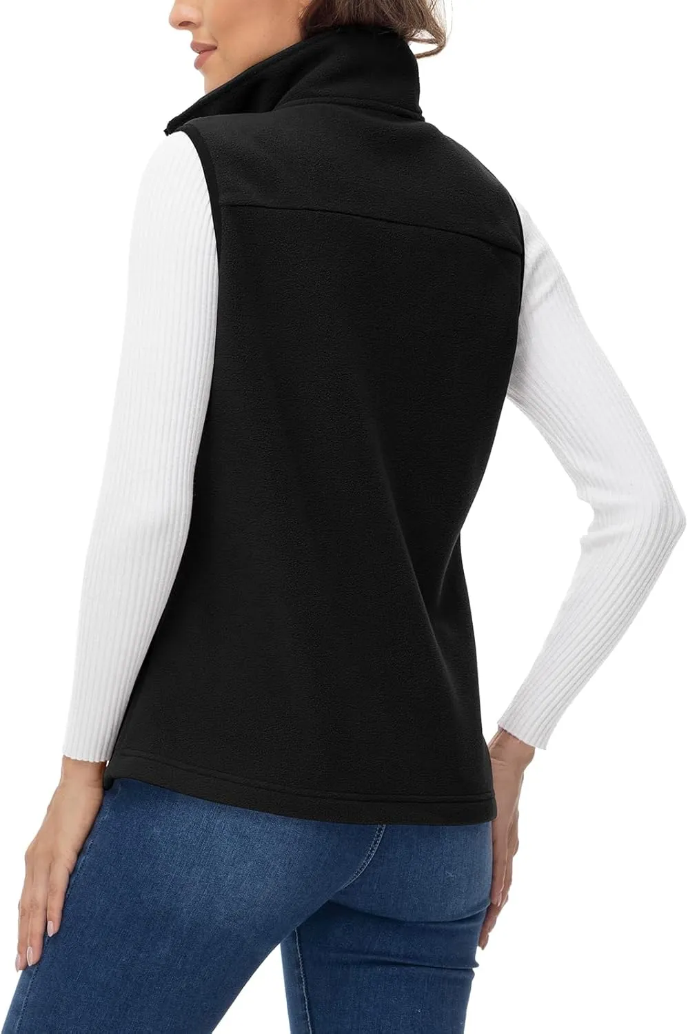 Rdruko Women's Fleece Vest Lightweight Warm Outerwear Sleeveless Jacket with 5 Pockets for Fall & Winter