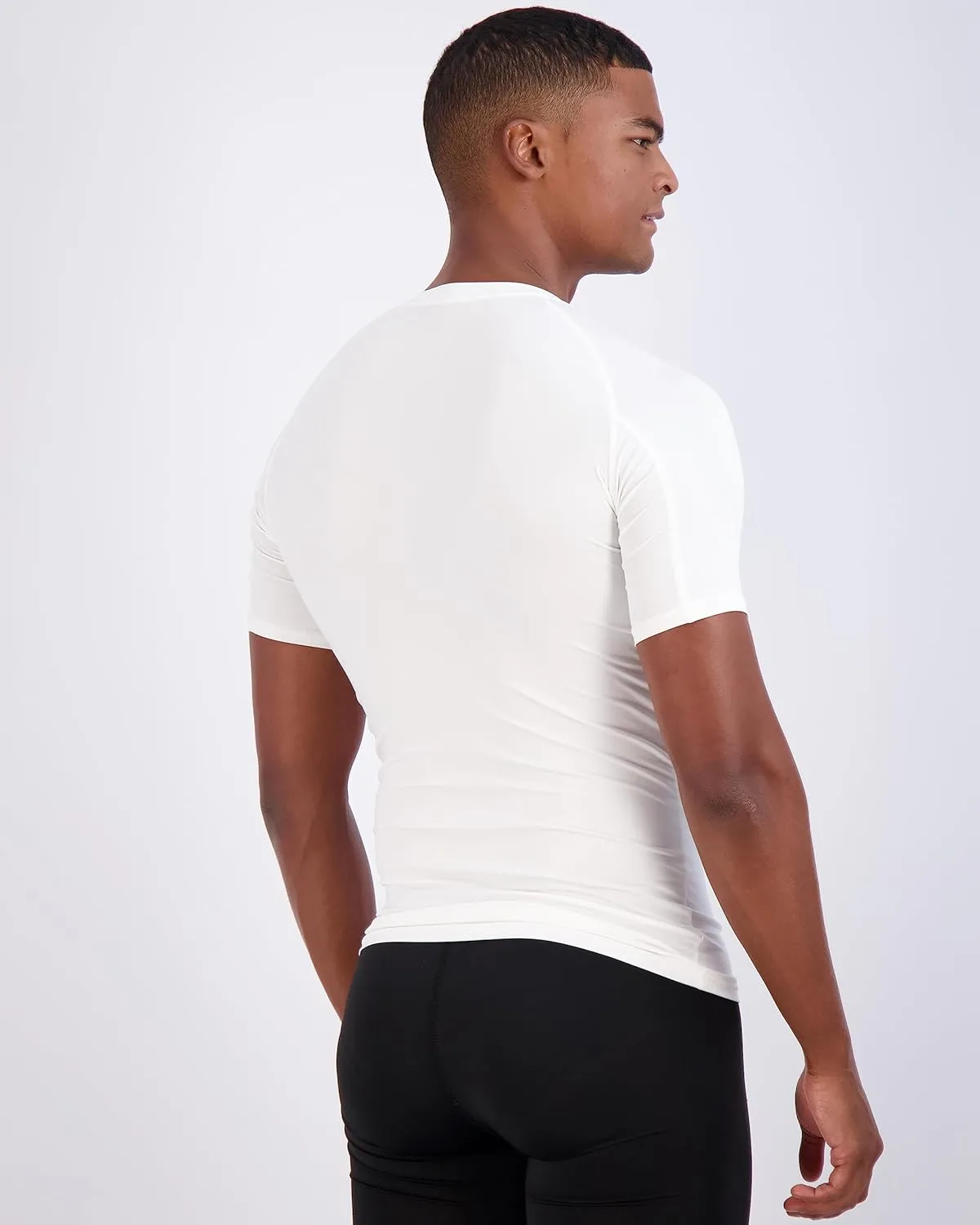 Real Essentials 4 Pack: Men's Short Sleeve Compression T-Shirt Base Layer Undershirt Athletic Top (Available in Big & Tall)