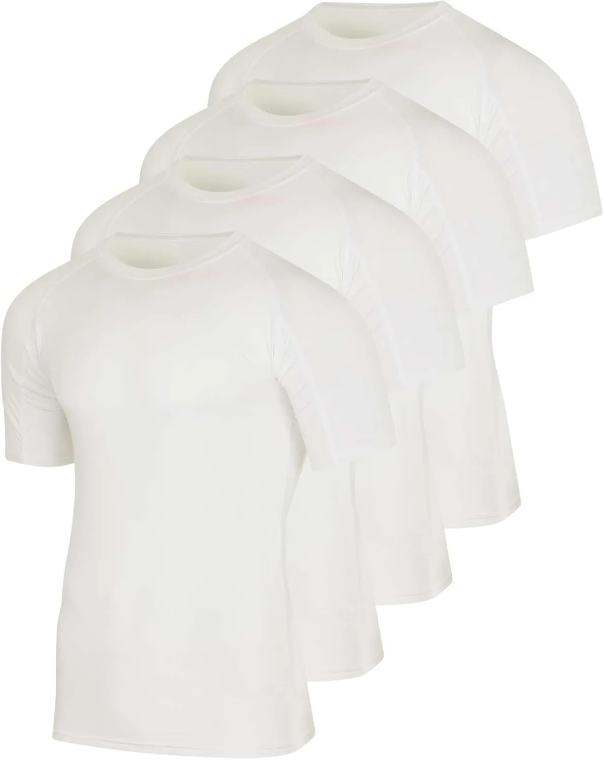 Real Essentials 4 Pack: Men's Short Sleeve Compression T-Shirt Base Layer Undershirt Athletic Top (Available in Big & Tall)