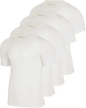 Real Essentials 4 Pack: Men's Short Sleeve Compression T-Shirt Base Layer Undershirt Athletic Top (Available in Big & Tall)