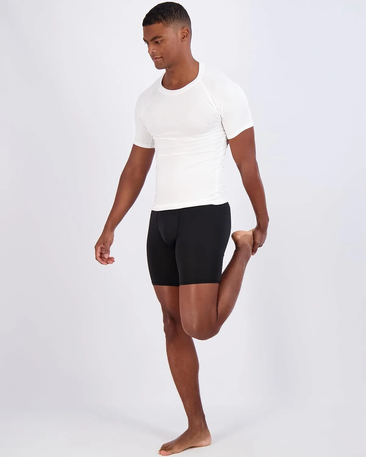 Real Essentials 4 Pack: Men's Short Sleeve Compression T-Shirt Base Layer Undershirt Athletic Top (Available in Big & Tall)