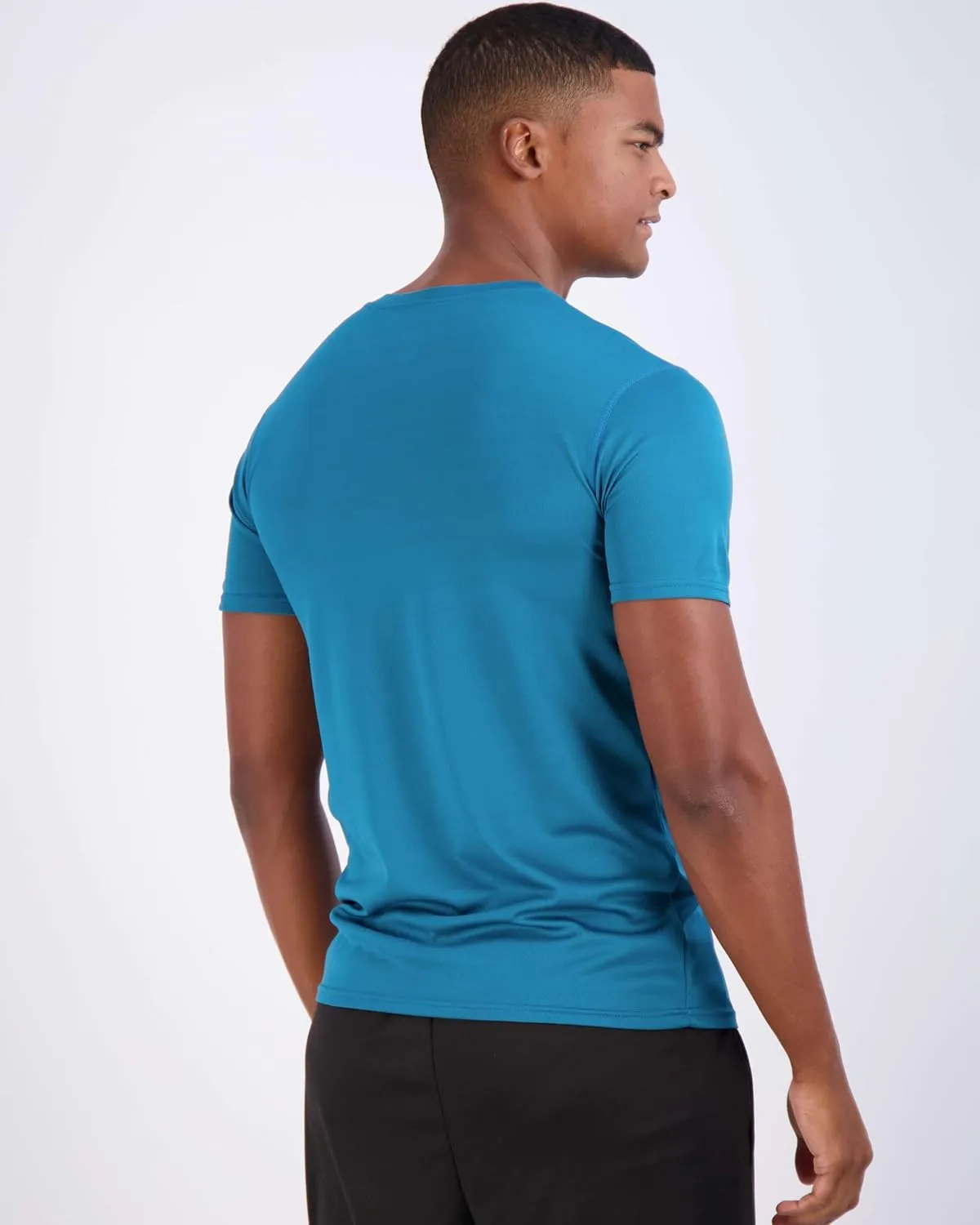 Real Essentials 5 Pack: Men's Mesh Quick Dry Short Sleeve V-Neck T-Shirt - Athletic Performance (Available in Big & Tall)