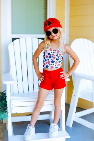 Red, White Blue Girls Halter and Short Set