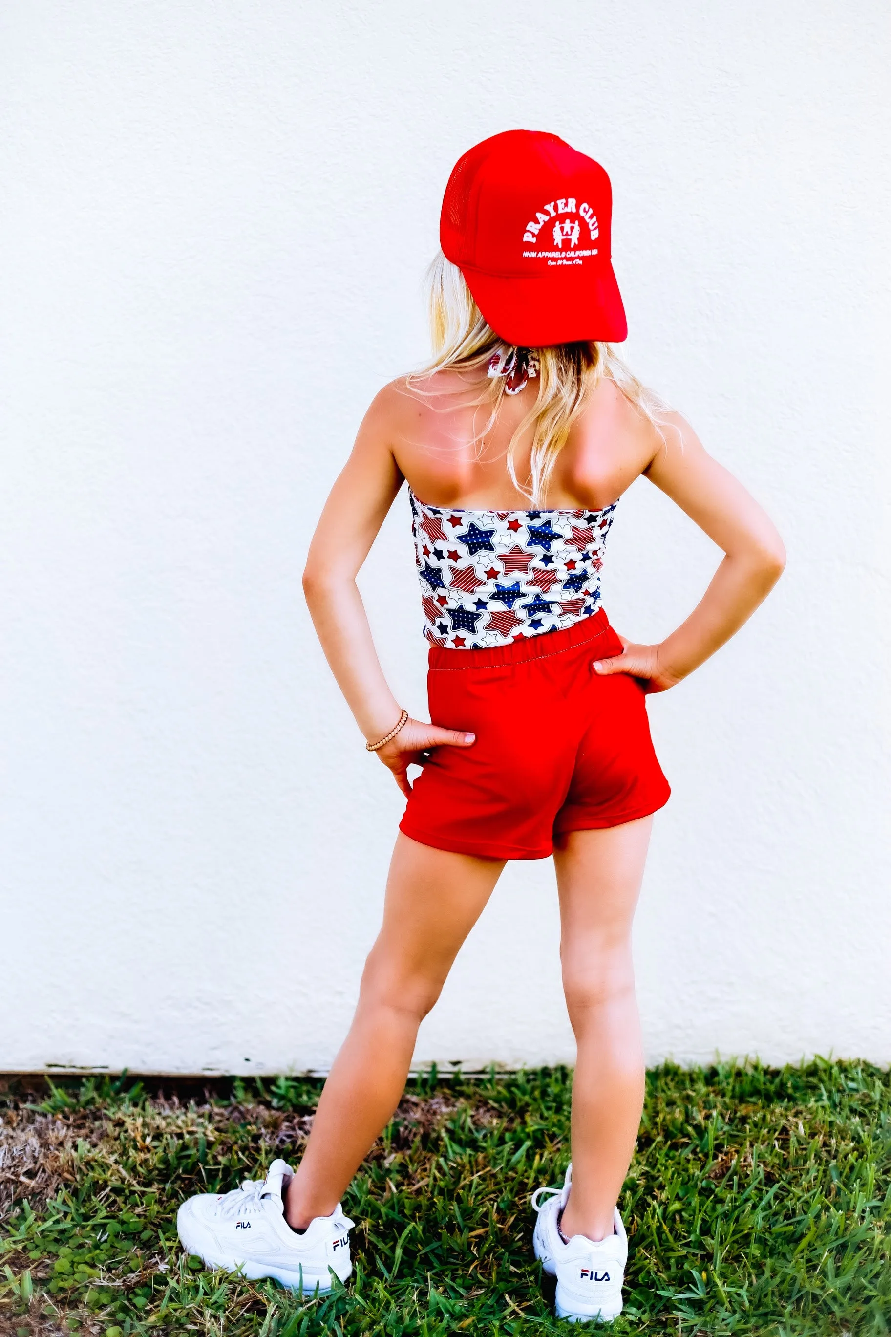 Red, White Blue Girls Halter and Short Set