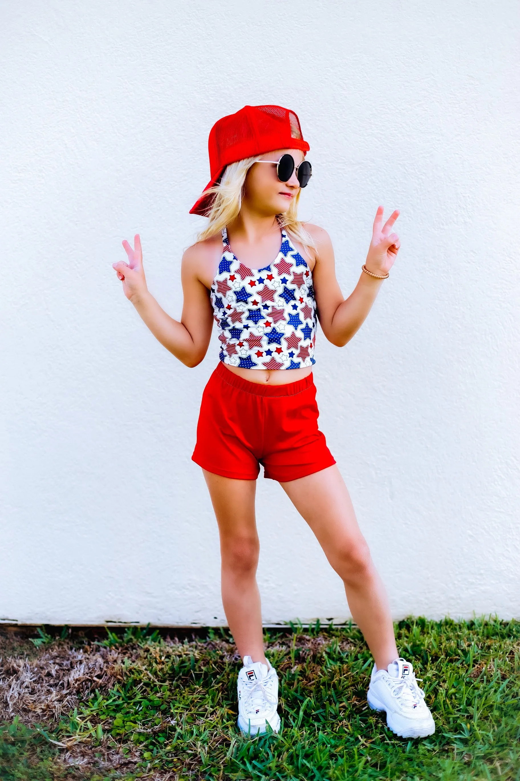 Red, White Blue Girls Halter and Short Set