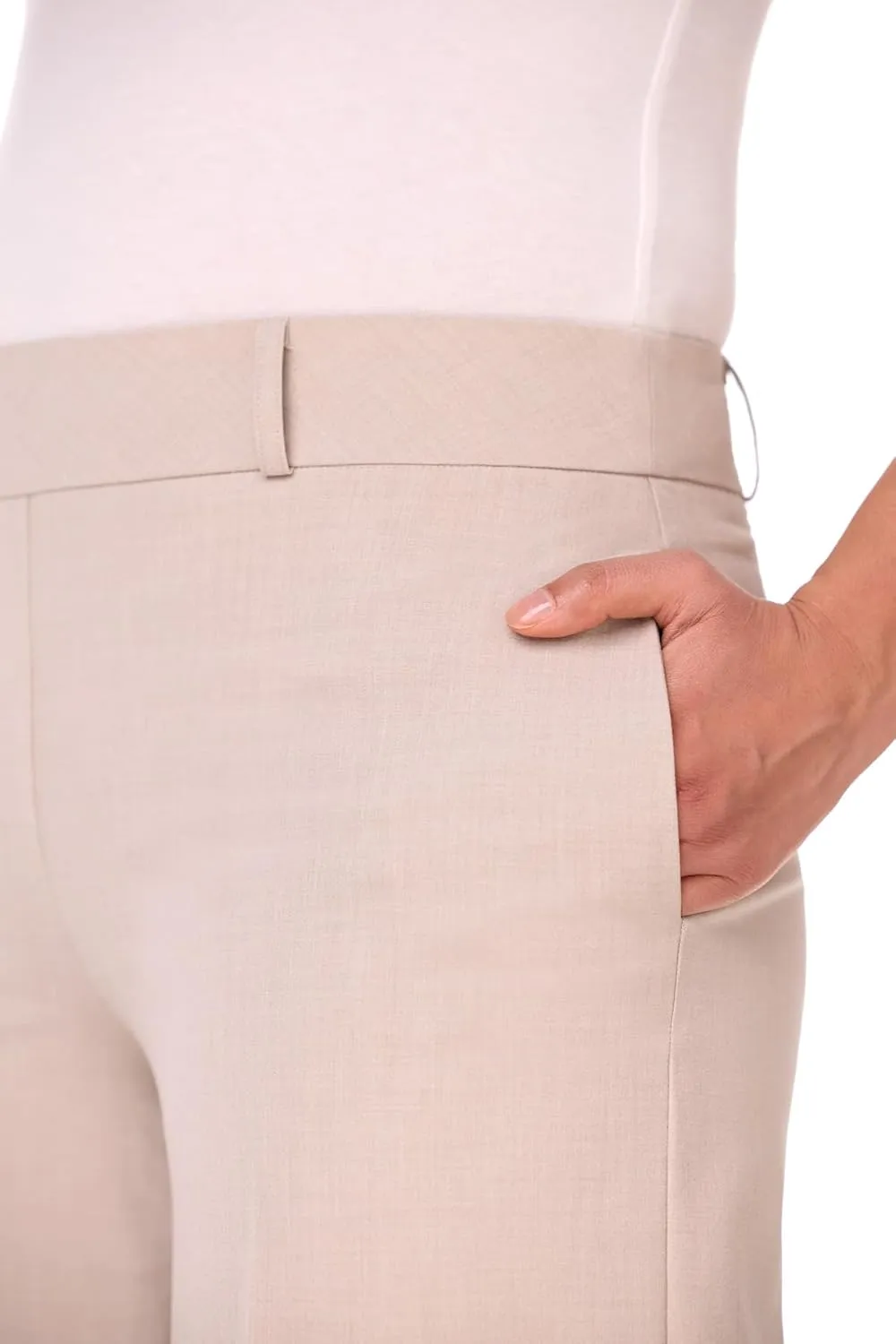 Rekucci Desk to Dinner Wide Leg Capris for Women, Flowy and Stretchy Chic Capri Pants