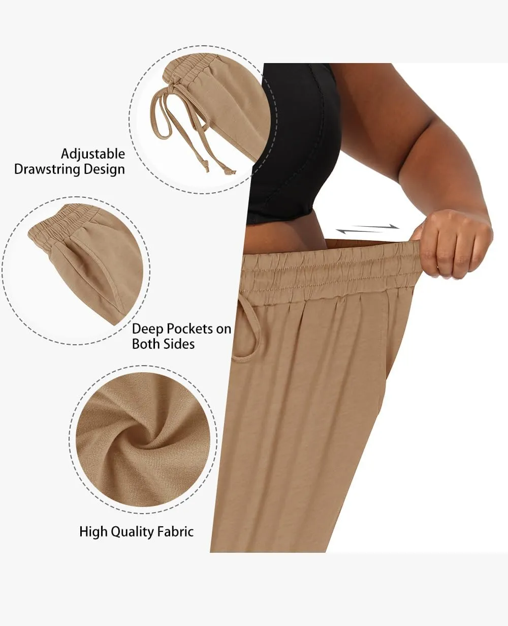 RITERA Plus Size Pants for Women Soft Joggers Sweatpants Casual Loose Comfy Lounge Pajama Drawstring Pant with Pockets XL-5XL