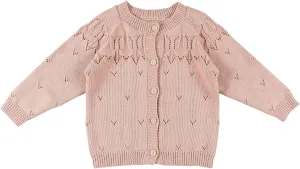 Rolanko Toddler Girls' Sweater Long Sleeve Open Front Button Down Knit Cardigan Kids Clothes 1-6 Years