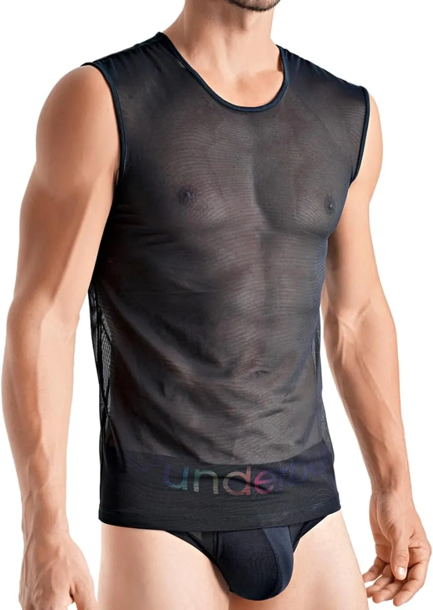 Rounderbum Mens Underwear | Transparent Tank Top | Slim Fit | Mens Clothes | Premium Quality | Comfortable and Lightweight