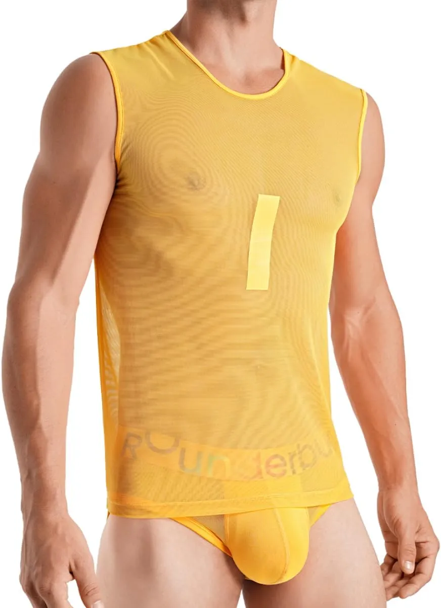 Rounderbum Mens Underwear | Transparent Tank Top | Slim Fit | Mens Clothes | Premium Quality | Comfortable and Lightweight