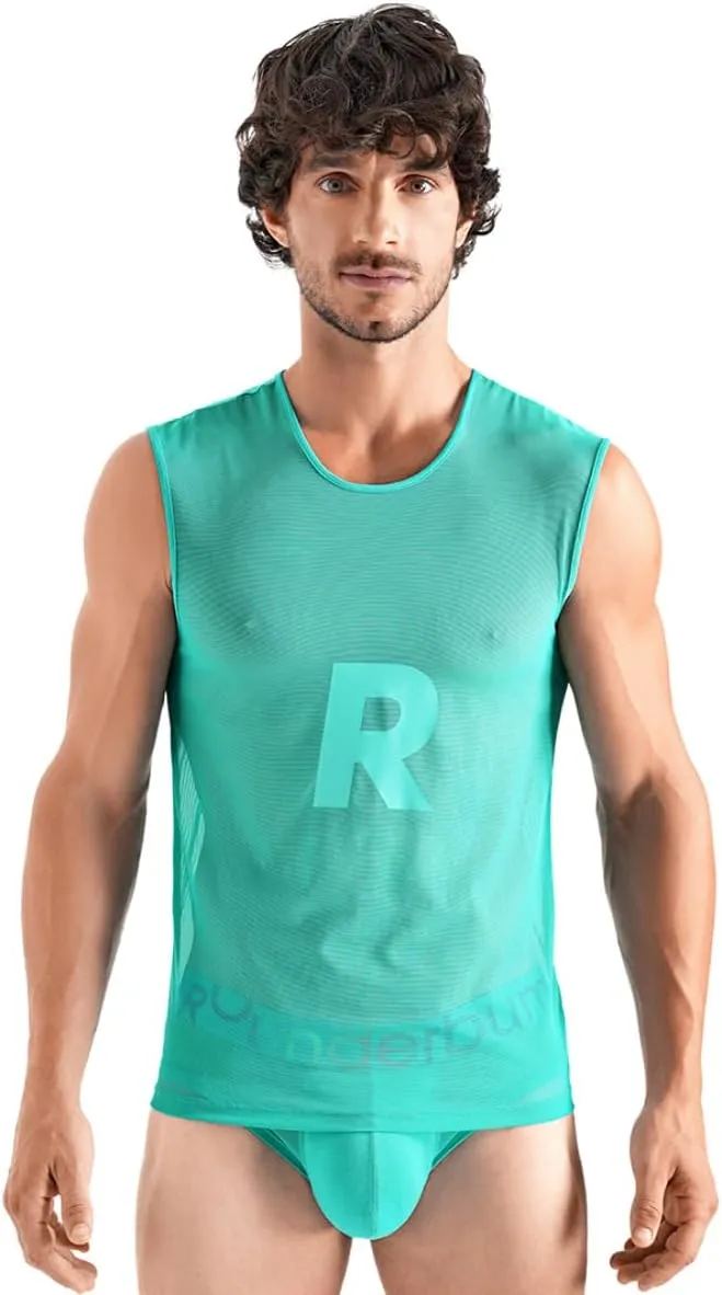 Rounderbum Mens Underwear | Transparent Tank Top | Slim Fit | Mens Clothes | Premium Quality | Comfortable and Lightweight