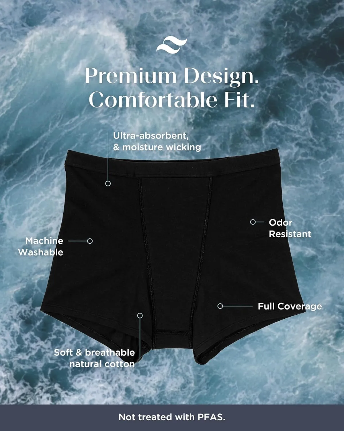 saalt Cotton Sleep Short Period Underwear- Super Absorbency - Reusable, Comfortable - Menstrual Flow, Maternity, Postpartum