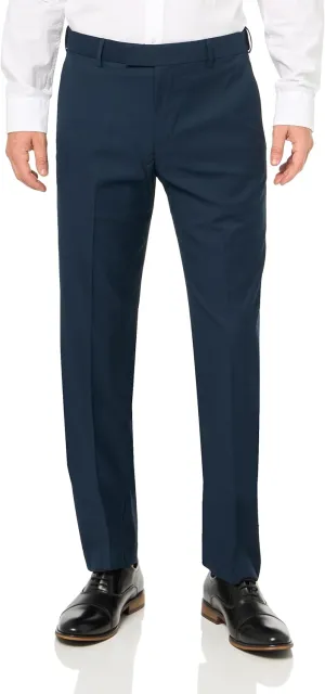 Savane Men's Performance Solid Non-Iron Dress Pants with Expandable Waistband, 29"/30"/32" Inseams, Stretch Gabardine Fabric