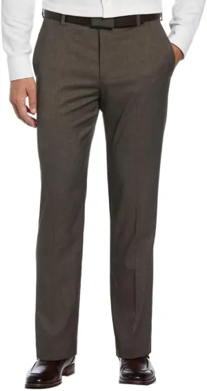 Savane Men's Performance Solid Non-Iron Dress Pants with Expandable Waistband, 29"/30"/32" Inseams, Stretch Gabardine Fabric