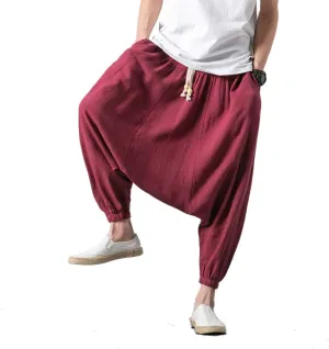 Seidarise Men's Harem Pants, Drop Crotch Pants, Genie Pants Plus Size Harem Jogge Balloon Yoga