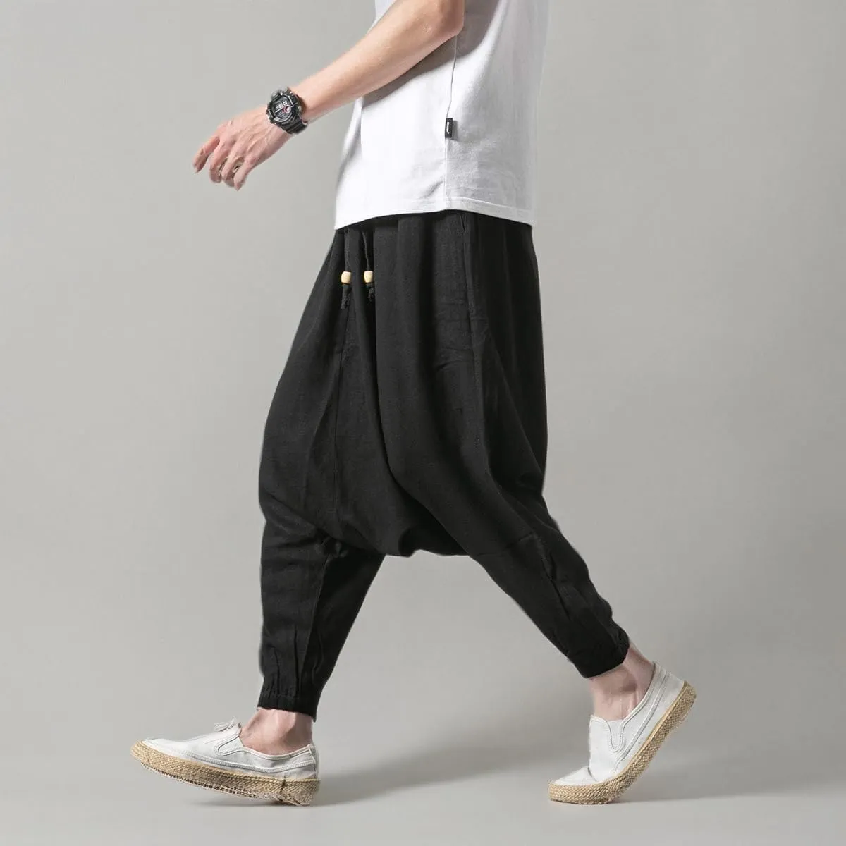 Seidarise Men's Harem Pants, Drop Crotch Pants, Genie Pants Plus Size Harem Jogge Balloon Yoga