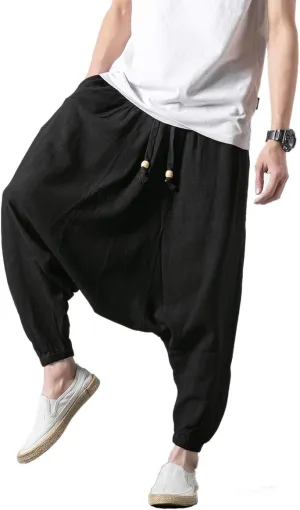Seidarise Men's Harem Pants, Drop Crotch Pants, Genie Pants Plus Size Harem Jogge Balloon Yoga