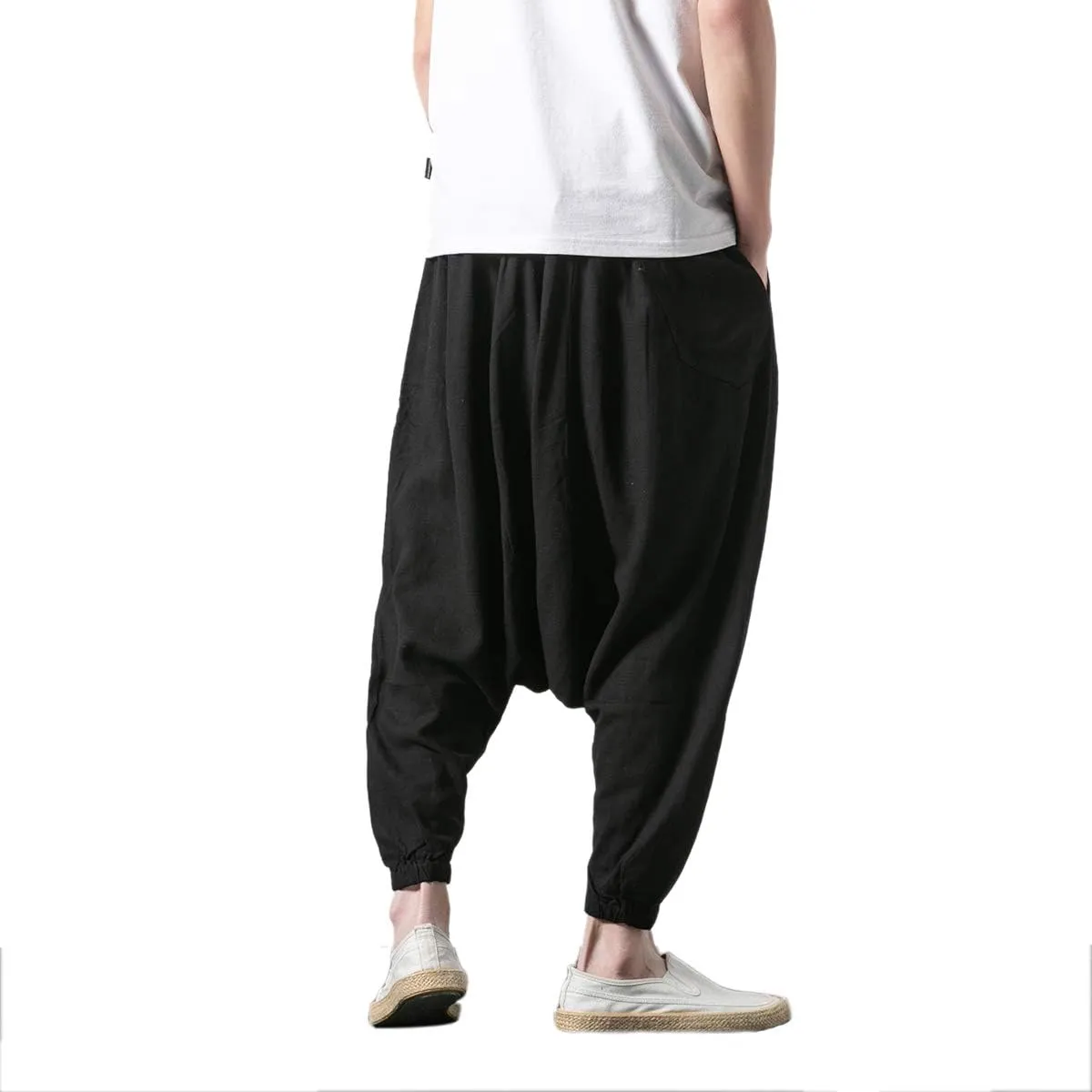 Seidarise Men's Harem Pants, Drop Crotch Pants, Genie Pants Plus Size Harem Jogge Balloon Yoga