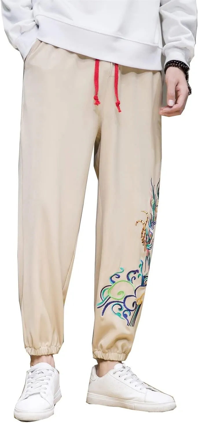 Seidarise Men's Linen Harem Pant Japanese Hip Hop Sweatpants Harem Pants Sports