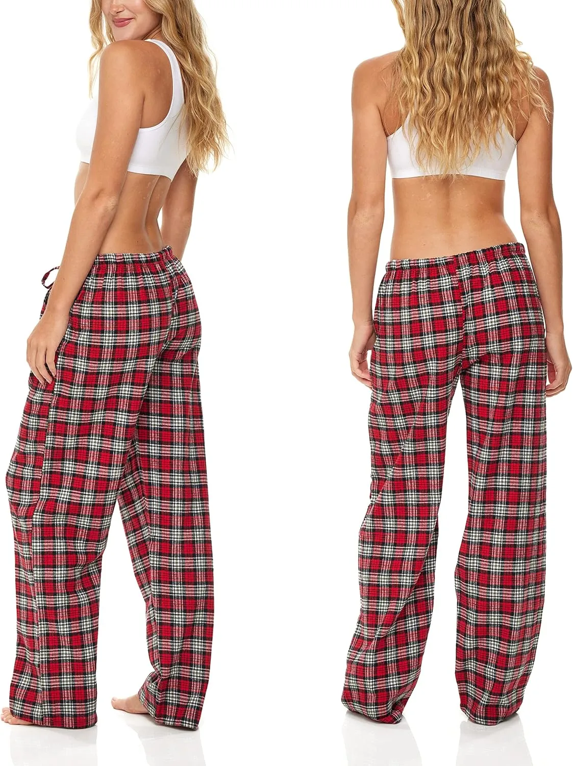 Sexy Basics Women's Lounge & Sleep PJ Pants/Soft Flannel Cotton Brush Long Pants - 3 Pack